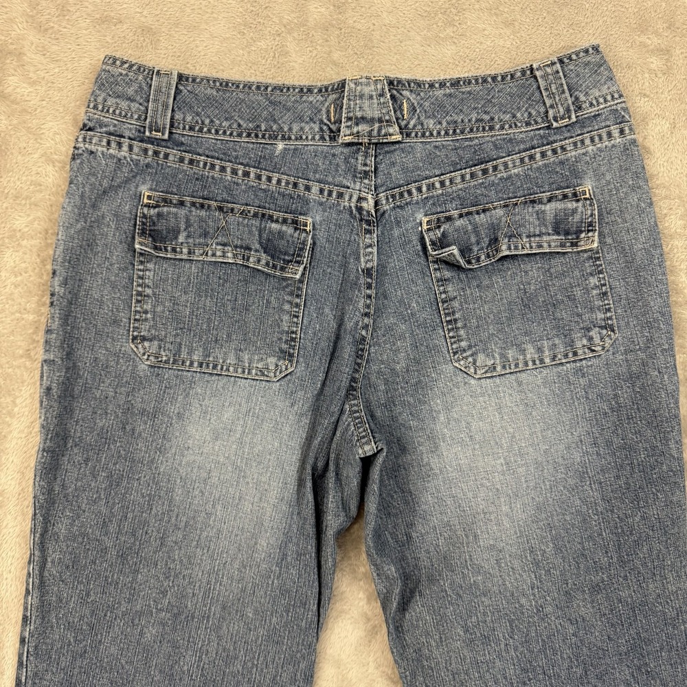 Vintage Hydraulic Jeans Womens 11/12 Wide Leg Capri 90s 2000s Y2K Drawstring - Picture 9 of 16